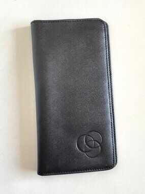 Vintage Samsonite Black Leather Travel Wallet Passport Organizer Card Holder